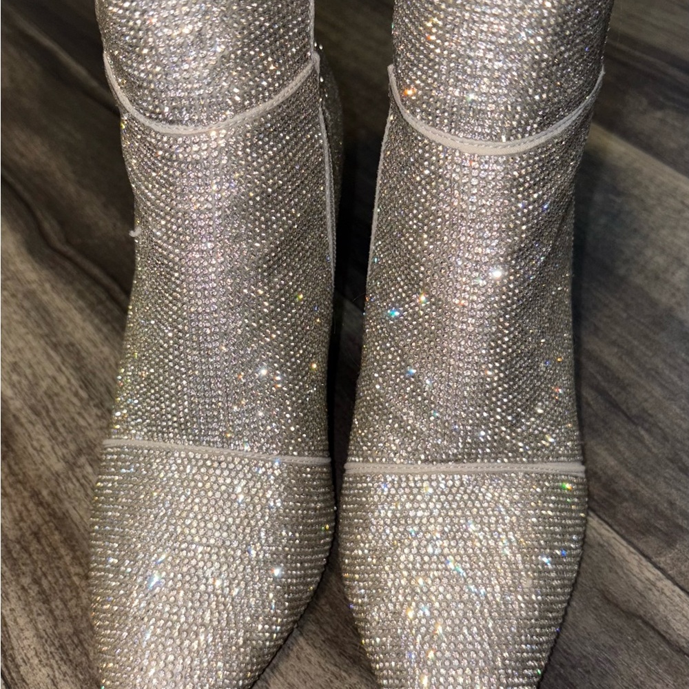 Sparkling Silver Ankle Boots - Picture 4 of 4